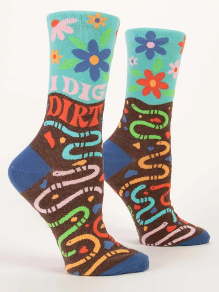Blue Q Women's Crew Socks- Dig Dirt