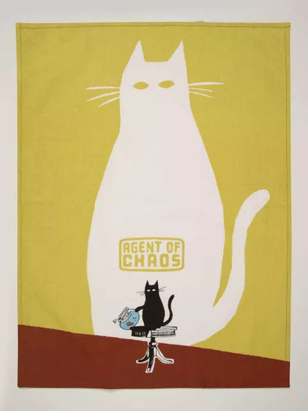 Blue Q Printed Towel- Agent of Chaos (Cat)