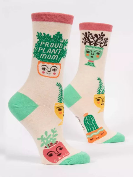Blue Q Women's Crew Socks - Proud Plant Mom