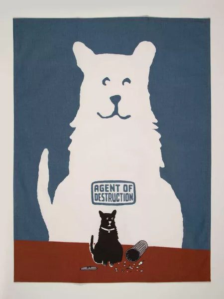 Blue Q Printed Towel- Agent of Destruction (Dog)