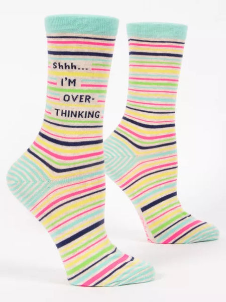 Blue Q Women Crew Socks - Shhh.... I'm Overthinking