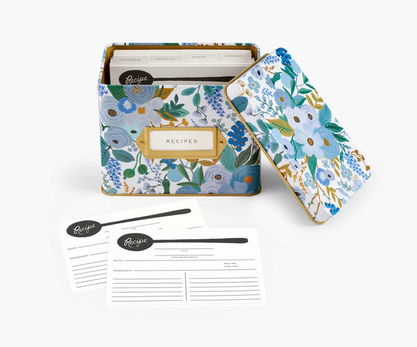 Rifle Paper Co. Recipe Box- Garden Party Blue
