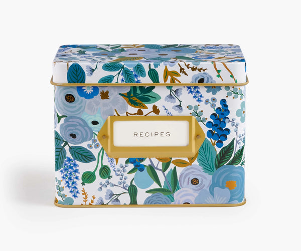 Rifle Paper Co. Recipe Box- Garden Party Blue