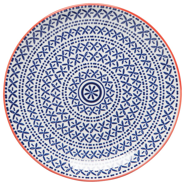 Now Designs 6" Stamped Plate- Blue Cross