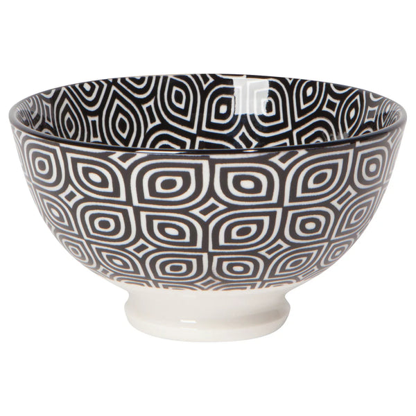 Now Designs 4" Stamped Bowl-  Black and White Geo