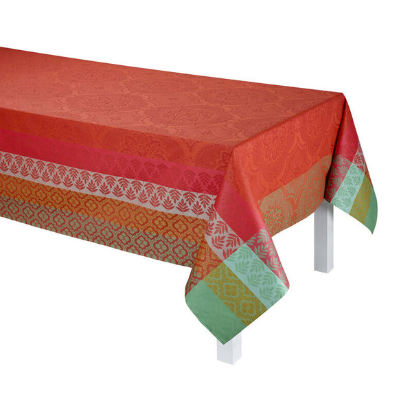 Le Jacquard Français- Bastide Red Pepper Coated Cotton Tablecloth (69X69)