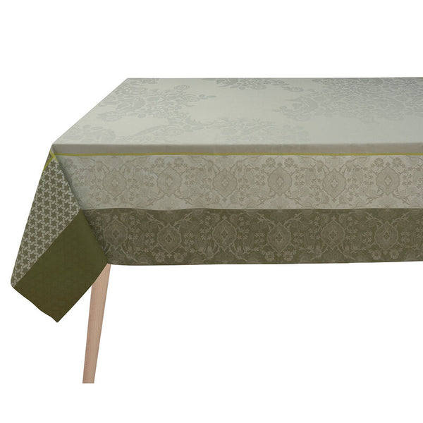 Le Jacquard Français- Voyage Green Coated Cotton Tablecloth (69X126)