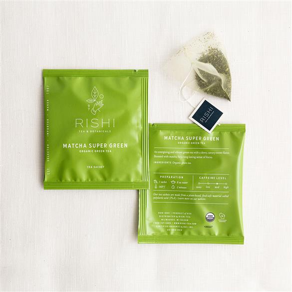 Rishi- Green Tea Matcha Super - Box of 15 Sachets