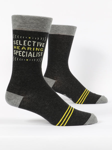 Blue Q Men's Crew Socks - Selective Hearing Specialist