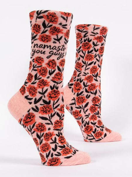 Blue Q Women's Crew Socks - Namaste You Guys