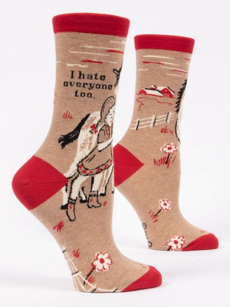 Blue Q Women's Crew Socks - I Hate Everyone Too