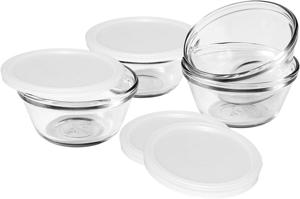 Anchor Hocking - 6oz Custard Cups with Lid - Set of 4