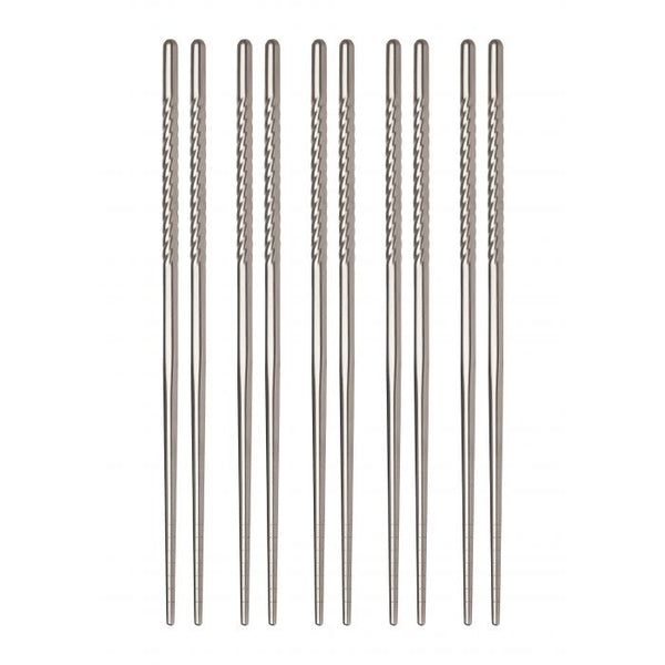 Helen's Asian Kitchen Stainless Steel Chopsticks set of 5